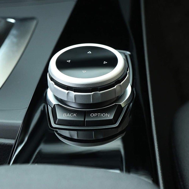 iJDMTOY Larger Knob Cover Compatible with BMW 1 2 3 4 5 7 X Series Multimedia iDrive Button Cover Set (Fit 7-Button iDrive, Confirm Fitment w/ 2nd Pic) - Image 4